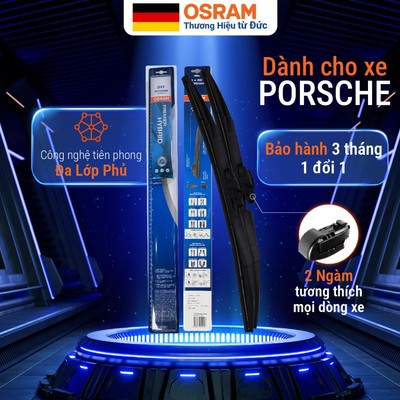 Cặp gạt mưa OSRAM 3 khúc đa năng xe PORSCHE, 3 tỷ hạt NANO, cao su NSBCR, lớp phủ NGMPT - siêu mượt, bền chuẩn Đức