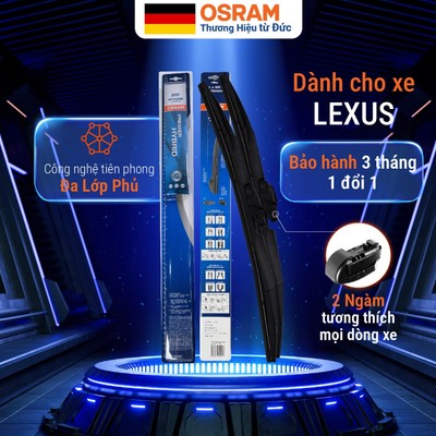 Cặp gạt mưa OSRAM 3 khúc đa năng xe LEXUS, 3 tỷ hạt NANO, cao su NSBCR, lớp phủ NGMPT - siêu mượt, bền chuẩn Đức