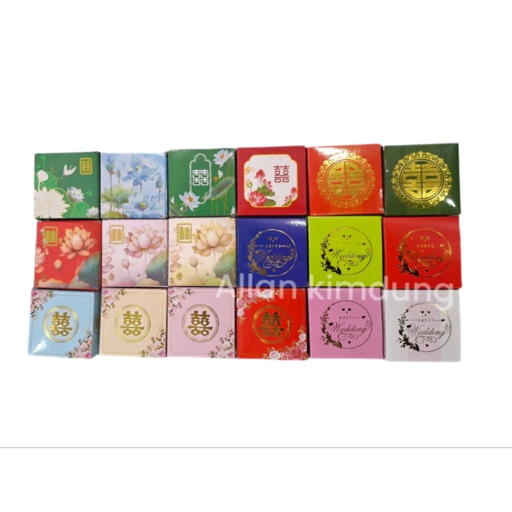 Sỉ 50 - 100 vỏ hộp đựng bánh cốm, bánh chocopie KT 8x8x3cm làm tráp cưới