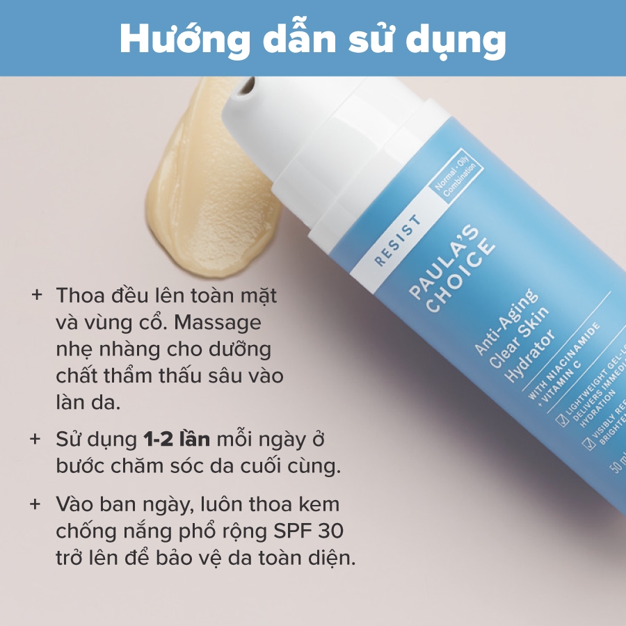 Kem dưỡng ẩm cho da lão hóa giúp giảm nếp nhăn Paula's Choice Resist Anti-Aging Clear Skin Hydrator 50ml 7691 | BigBuy360 - bigbuy360.vn