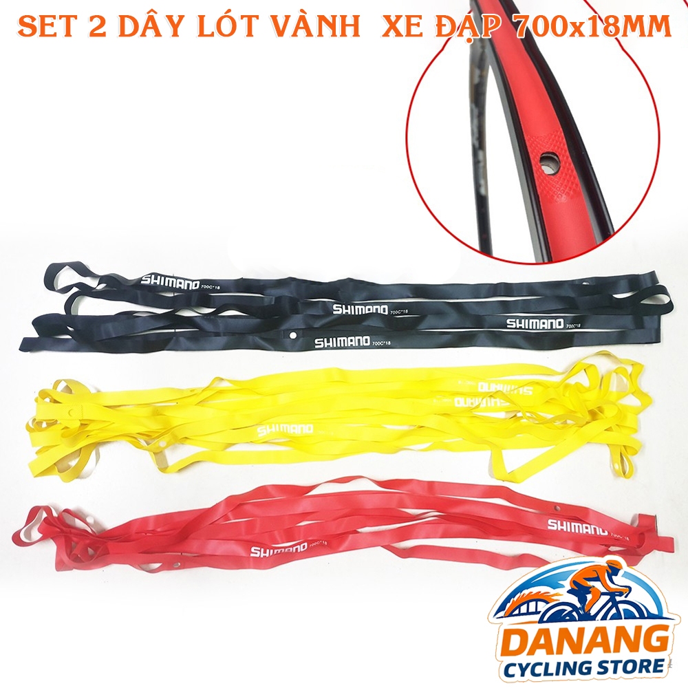Set 2 Dây Lót Niềng Vành Xe Đạp 700C x 18mm - Chữ Shimano, Giant