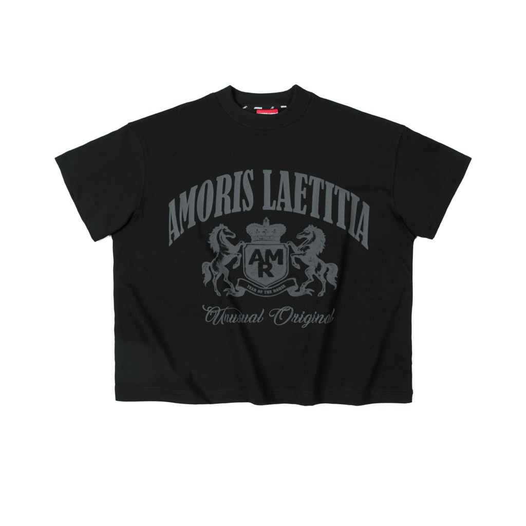 Áo thun BOXY AMORIS "CABALLO" BLACK / 100% Cotton / AMORIS LAETITIA