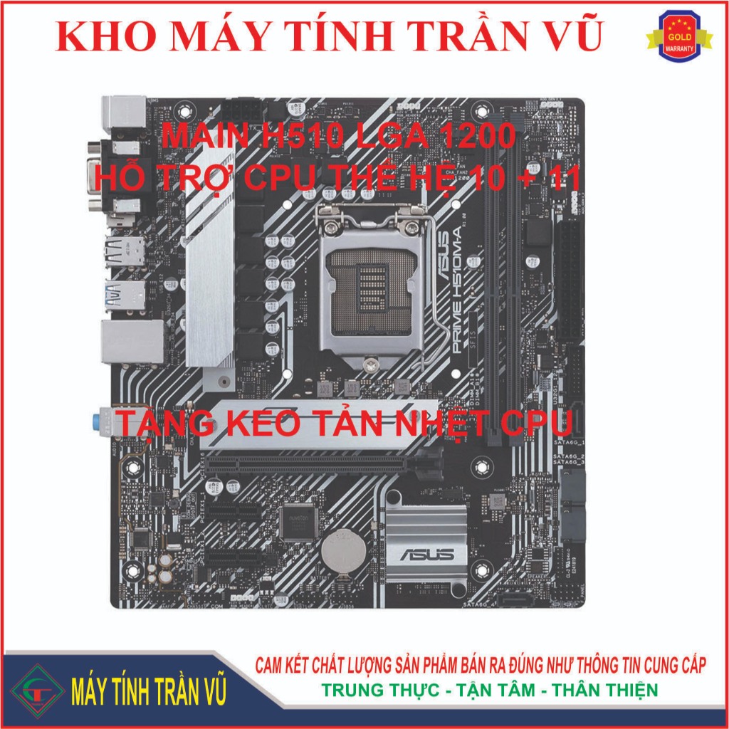 [TRỢ GIÁ] Main H510 LGA 1200 hỗ trợ CPU thế hệ 10, 11 và G6400, 6405 hãng Gigabyte, Asus, MSI