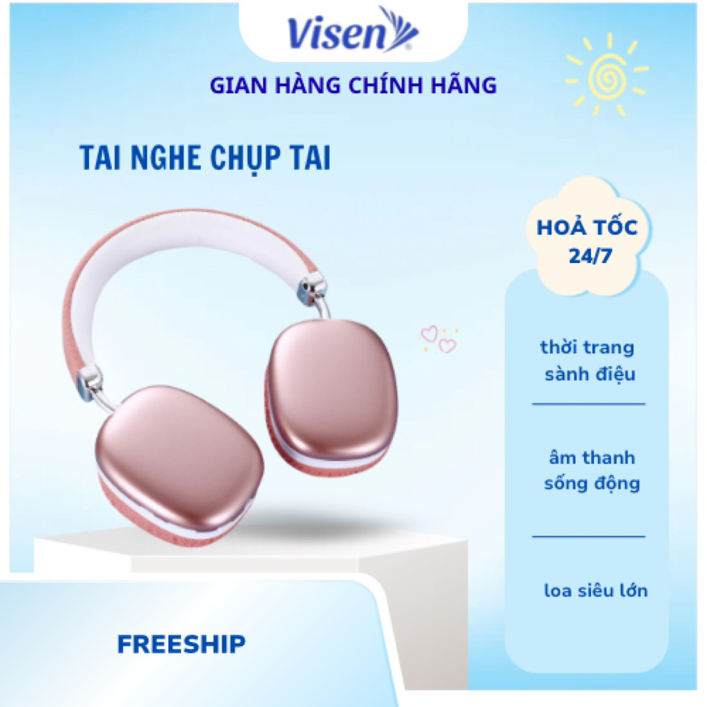 Tai Nghe Mèo Chụp Tai Không Dây P2988 pin 4-8 giờ, tai nghe bluetooth 5.3 thế hệ mới chống ồn, chống nước
