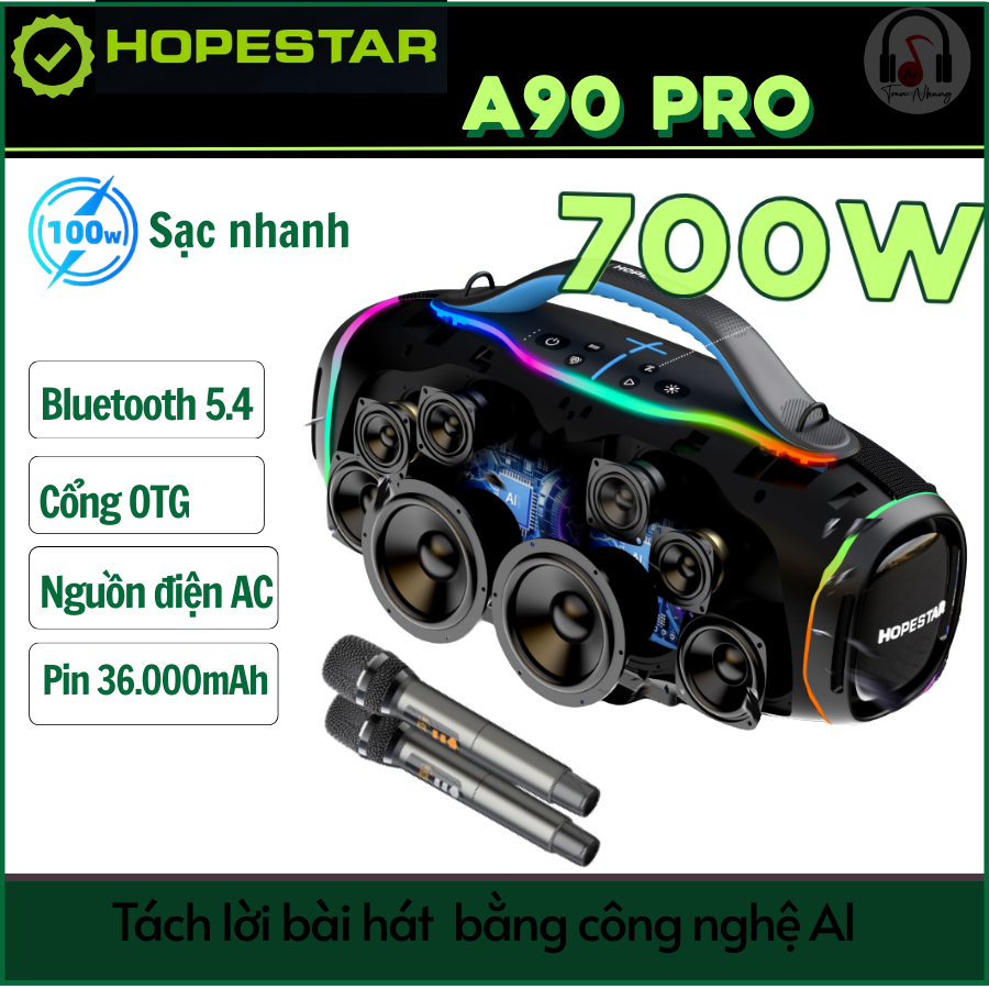 [SIÊU PHẨM 2026] Loa A90 PRO -Tích Hợp AI Tách Nhạc, Sạc 100W Thần Tốc, Kết Nối 100 Loa