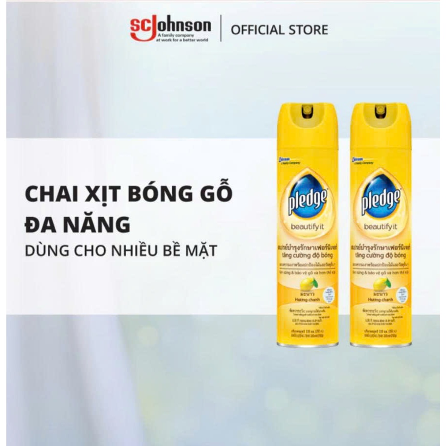 Xịt Bóng Gỗ Pledge Hương Chanh 330ML