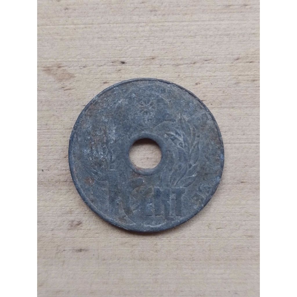 Sưu tầm 1 xu 1 Cent Đông Dương (Indochine) 1941 Kẽm