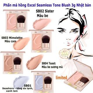 Phấn má hồng Excel Seamless Tone Blush 3g Nhật bản