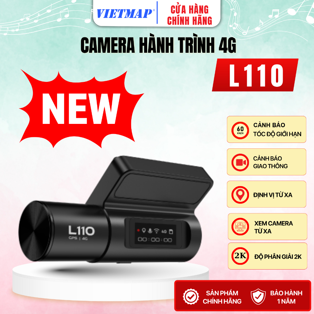 VIETMAP L110 – Camera Hành Trình Cảnh Báo Thông Minh, Giám Sát Trực Tuyến