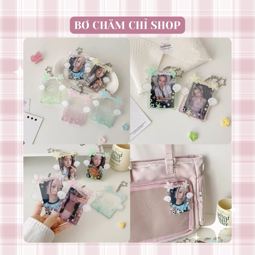 Hộp đựng thẻ, card holder acrylic có thẻ móc khoá đáng yêu, trong suốt đựng card, hình siêu xinh