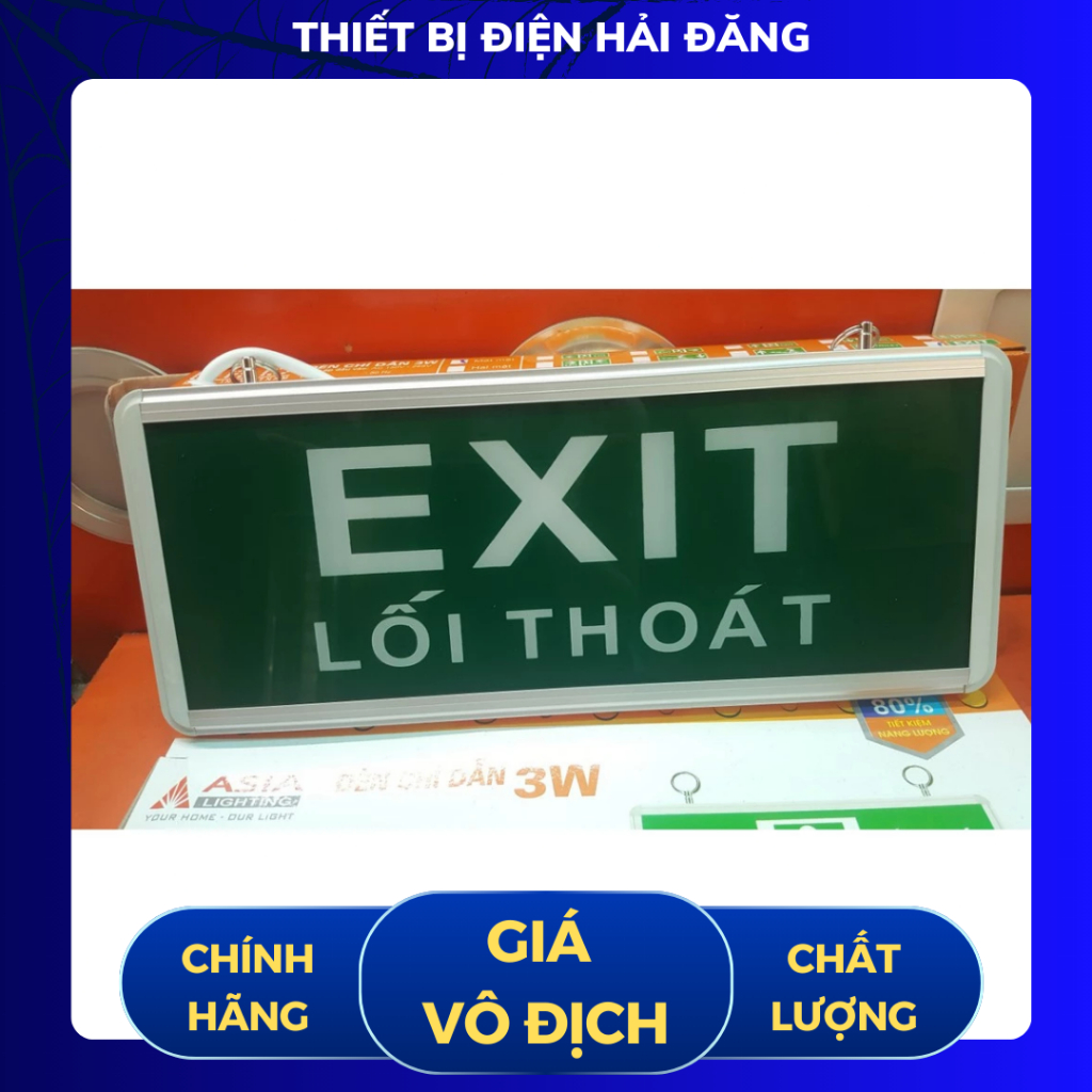 [ASIA] Đèn Exit thoát hiểm, lối thoát 1 mặt, 2 mặt