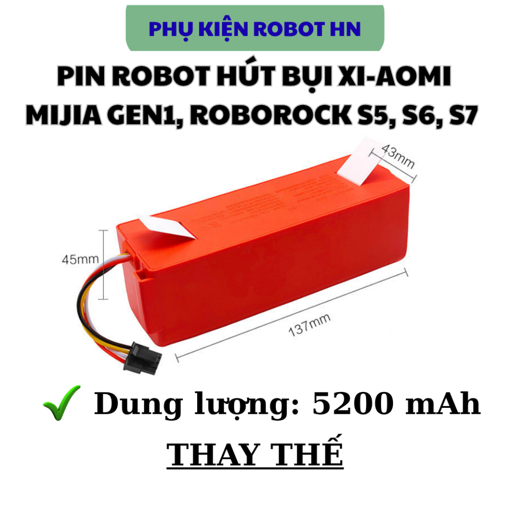 PIN ROBOT HÚT BỤI XI-AOMIMIJIA GEN1, ROBOROCK S5, S6, S7 SERIES