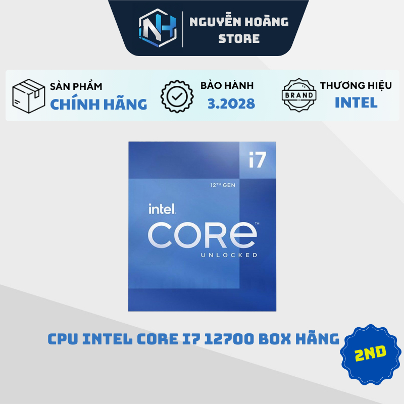 CPU INTEL Core I7 12700 Box Hãng 2ND