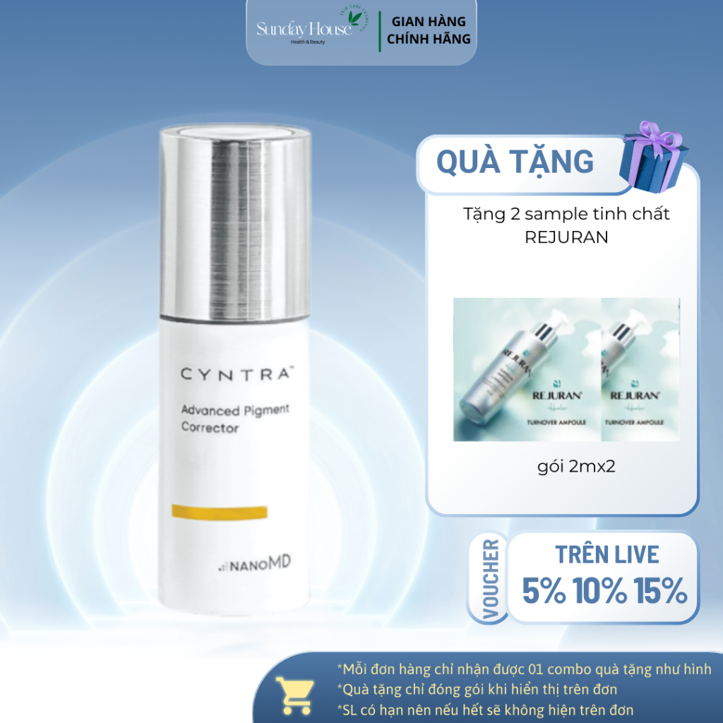 Kem Sáng Da Mờ Nám Sạm NanoMD Cyntra Advance Pigment Corrector 8% Cysteamine chính hãng