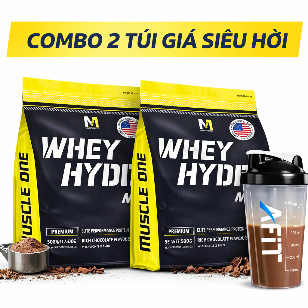 Combo 2 Túi Whey Protein Gym – WHEY HYDRO MIX 500g – Whey Thủy Phân Phục Hồi Cơ Nhanh