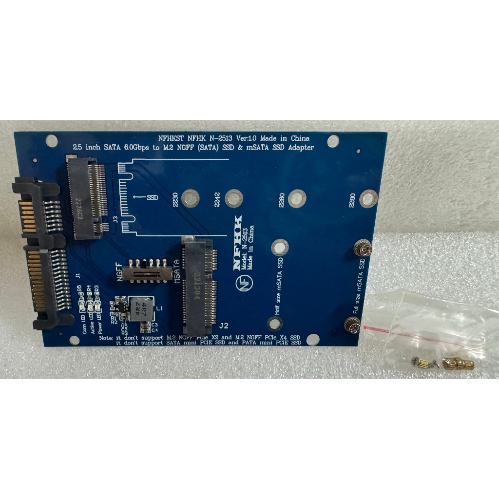 Card chuyển 2.5 inch SATA 6Gbps sang M.2 NGFF (SATA) SSD & mSATA SSD Adapter – Bo mạch chuyển ổ cứng