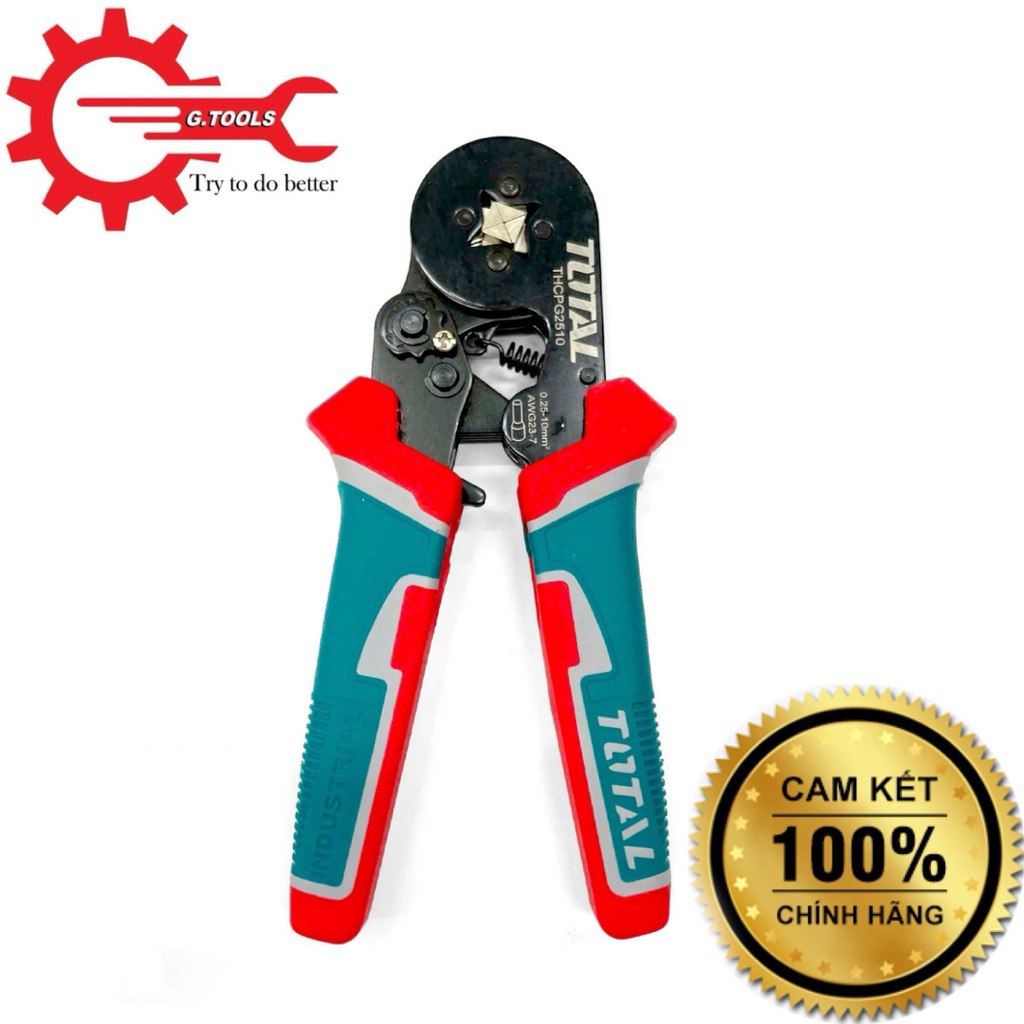 Kềm bấm cos đầu dây cách điện AWG23-7 TOTAL THCPG2510