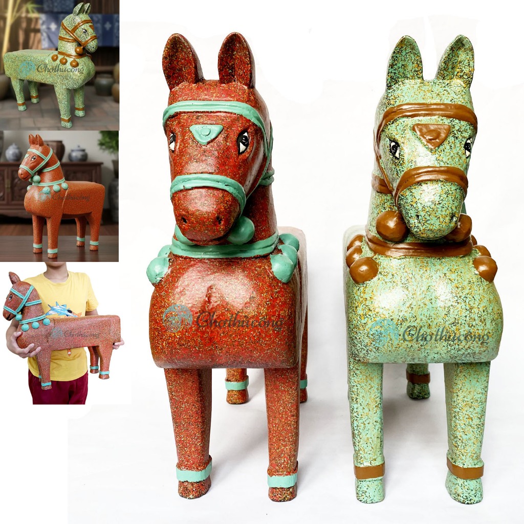 Tượng ngựa sơn mài decor, tượng ngựa gỗ phong thủy trang trí, tượng con ngựa gỗ decor tài lộc