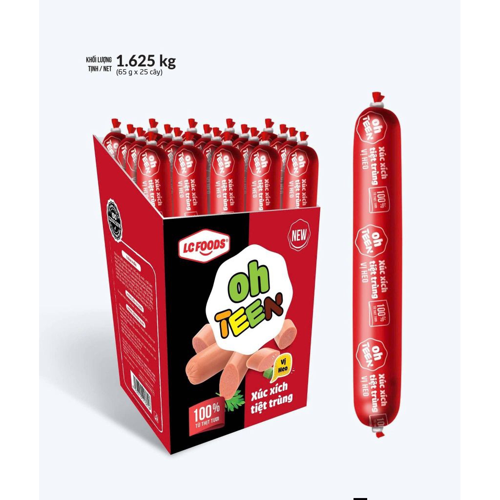 Xúc xích tiệt trùng Oh Teen LC Food 65g