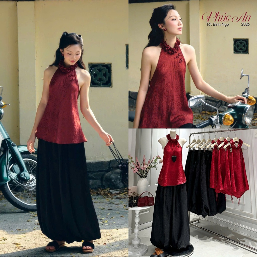 Sét yếm 2 dây + kèm chân váy