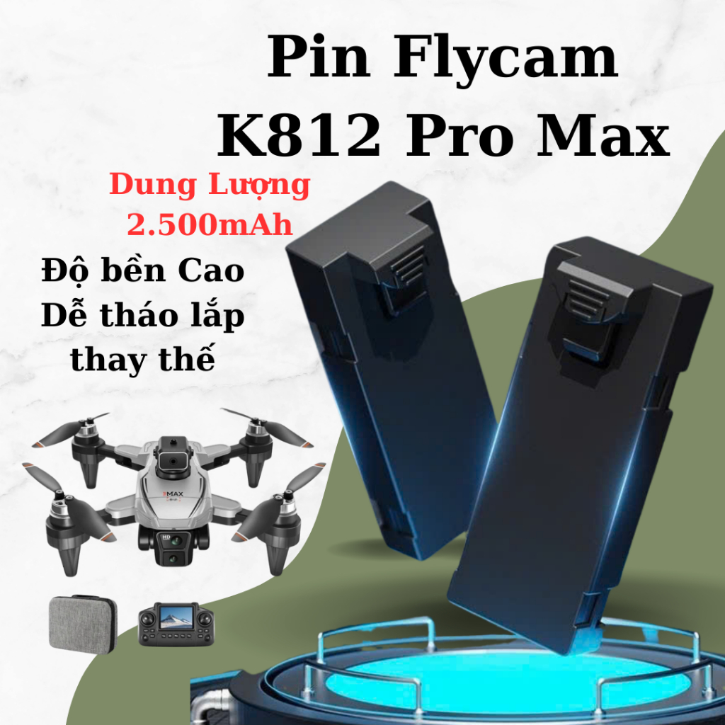 Mới 2026, Pin/phụ kiện flycam k812 Pro max gps giúp tăng thời lượng bay Drone