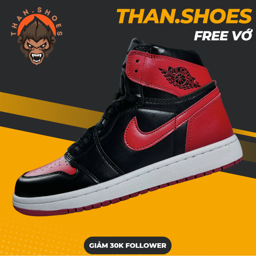 Giày Sneaker 𝓙𝓓1 High Banned Cổ Cao Đen Đỏ - Than.Shoes