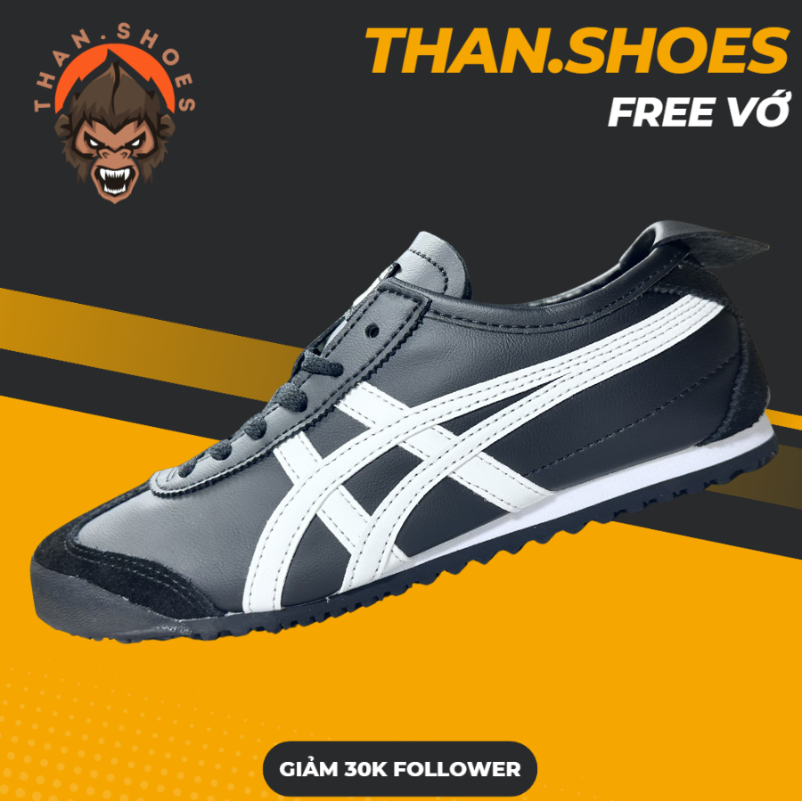 Giày Sneaker 𝓞𝓷𝓲𝓽𝓼𝓾𝓴𝓪 𝓣𝓲𝓰𝓮𝓻 Mexico 66 Black White Đen Trắng - Than.Shoes
