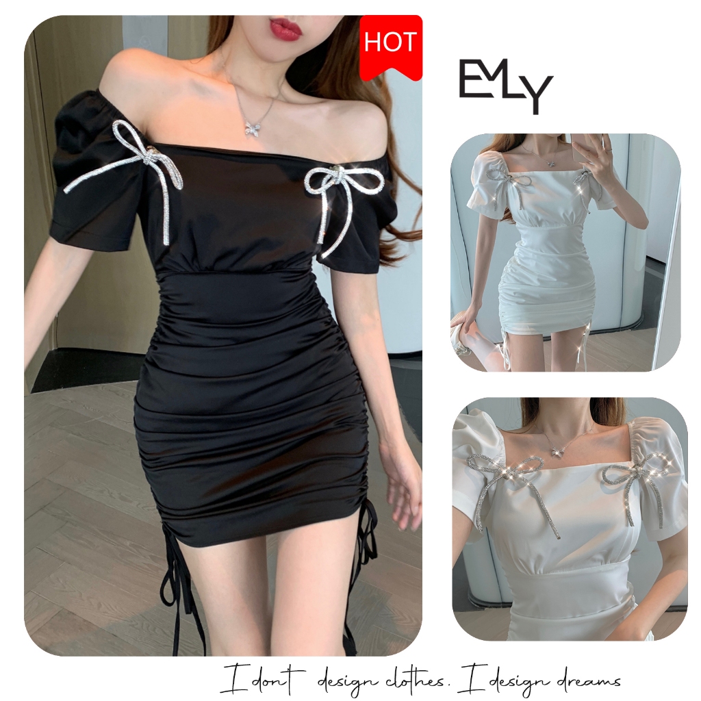 Đầm dáng ôm mini tay ngắn Emilyshop