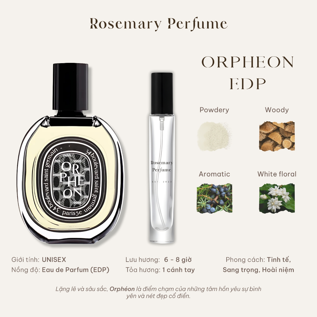 [Mẫu thử] ORPHEON EDP | Nước hoa Unisex | Tiệm thơm Rosemary