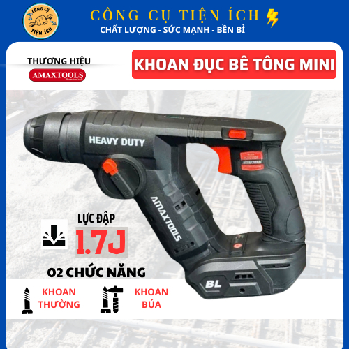 Thân Máy Khoan Bê Tông Pin AMAXTOOLS  A3CN12SM – 21V, Lực Đập Mạnh 1.7J, Khoan 02 Chức Năng, Bền Bỉ