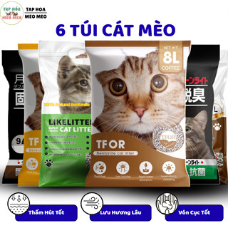 [COMBO 1 TẢI 6 TÚI ] Cát Vệ Sinh Cho Mèo - TFOR, CATLIKE, Cát Nhật Đen 9L, Vón Cục Chắc, Ít Bụi, Khử Mùi Hiệu Quả