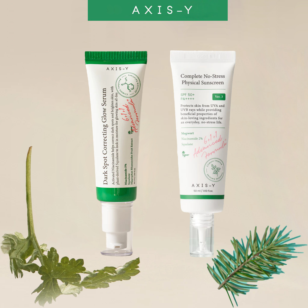 AXIS-Y Serum 5% Niacinamide 50ml & Kem Chống Nắng Vật Lý SPF50+ PA++++ 50ml