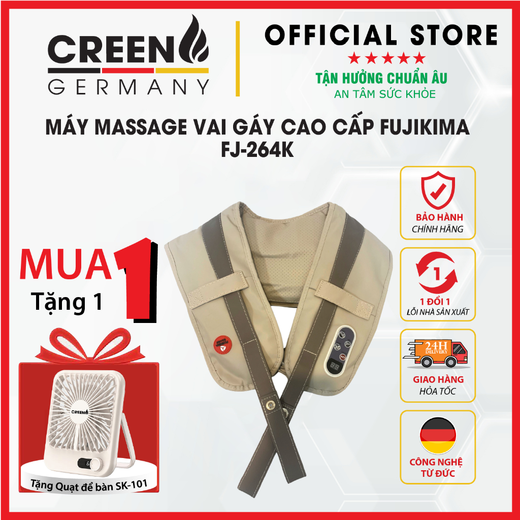 [Giảm 12% SPayLater] Máy massage vai gáy cao cấp FUJIKIMA FJ-264K - Bảo hành chính hãng 12 tháng