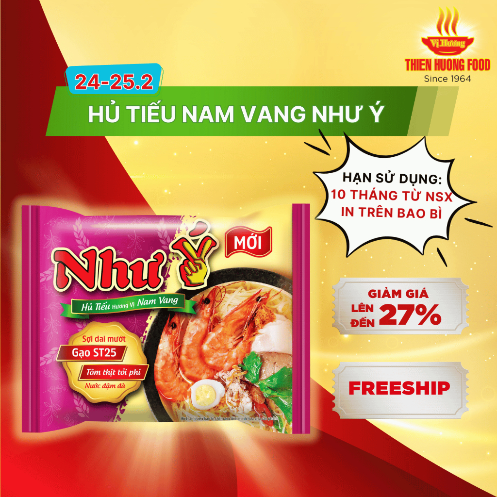 Thùng 30 Gói Hủ Tiếu Nam Vang Như Ý 60gram/gói [THNZZ0013]