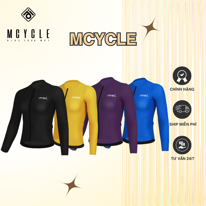 Áo đạp xe dài tay nữ MY248 Mcycle, áo thoáng khí, thấm hút mồ hôi, co giãn tốt, chống tia UV