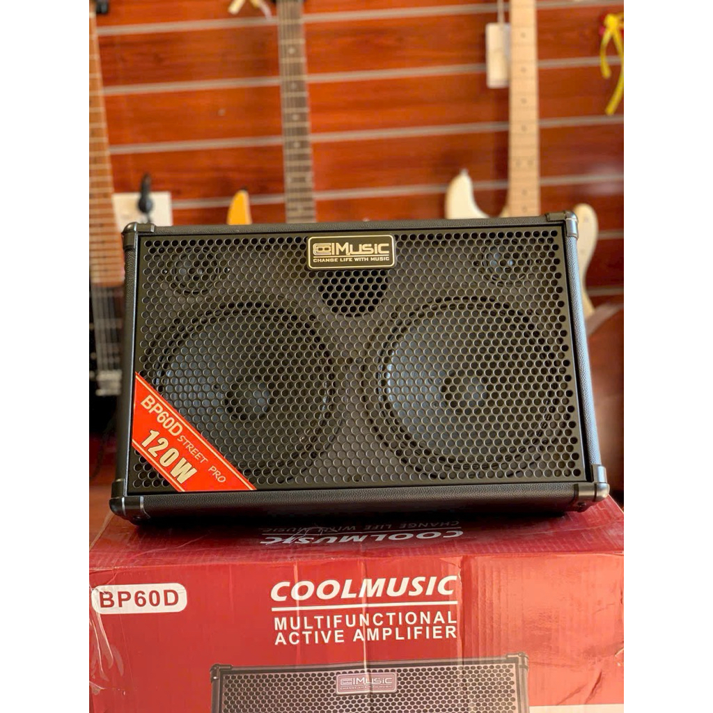 Loa COOLMUSIC BP60D mới nhất 120W - 2 cổng cắm mic + 2 cổng nhạc cụ - Amply bán chạy từ 6-7tr