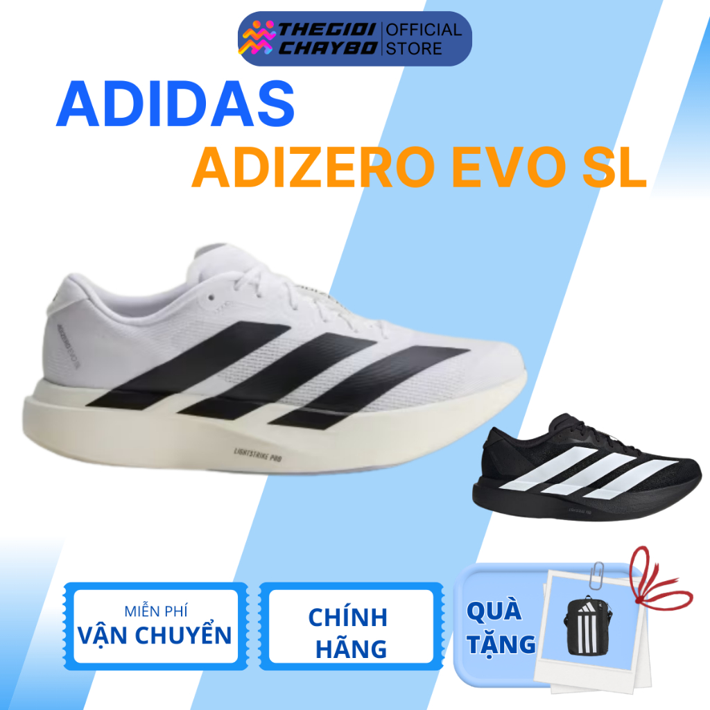 Giày Chạy Bộ Adidas Adizero Evo SL Nam Nữ Chính Hãng Siêu Nhẹ, Đệm Lightstrike Pro Phản Hồi Cực Tốt