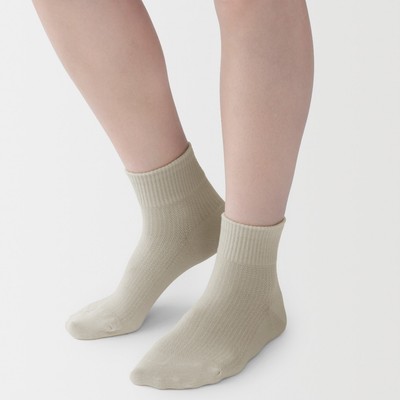 [26SS] MUJI Tất Nữ Cổ Lửng Thấm Hút Mồ Hôi (21-25cm)