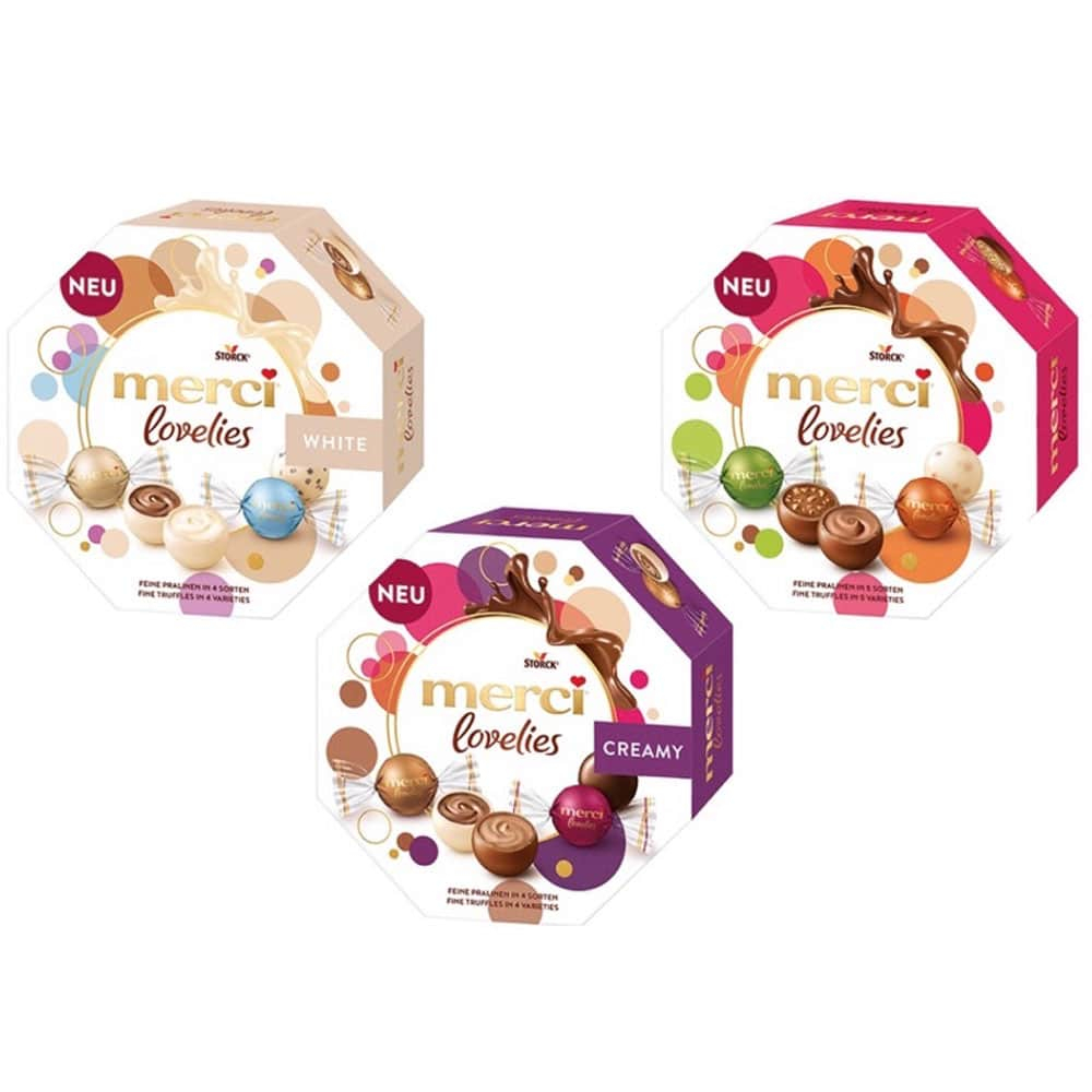 Kẹo Socola sữa Merci lovelies nhập khẩu cao cấp hộp 185g