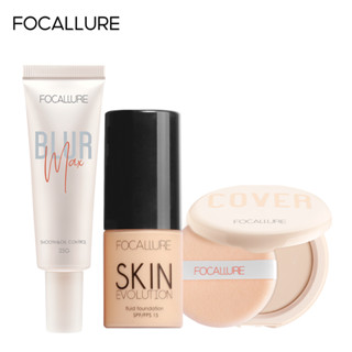 FOCALLURE Bộ 3 Món Phấn Nén + Kem Nền + Kem Lót