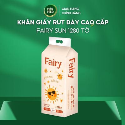 Khăn Giấy Fairy Sun Cao Cấp 1280 Tờ = 320 Lần Rút Giấy 4 Lớp 100% Bột Gỗ Tự Nhiên Không Tẩy Trắng An Toàn Cho Da