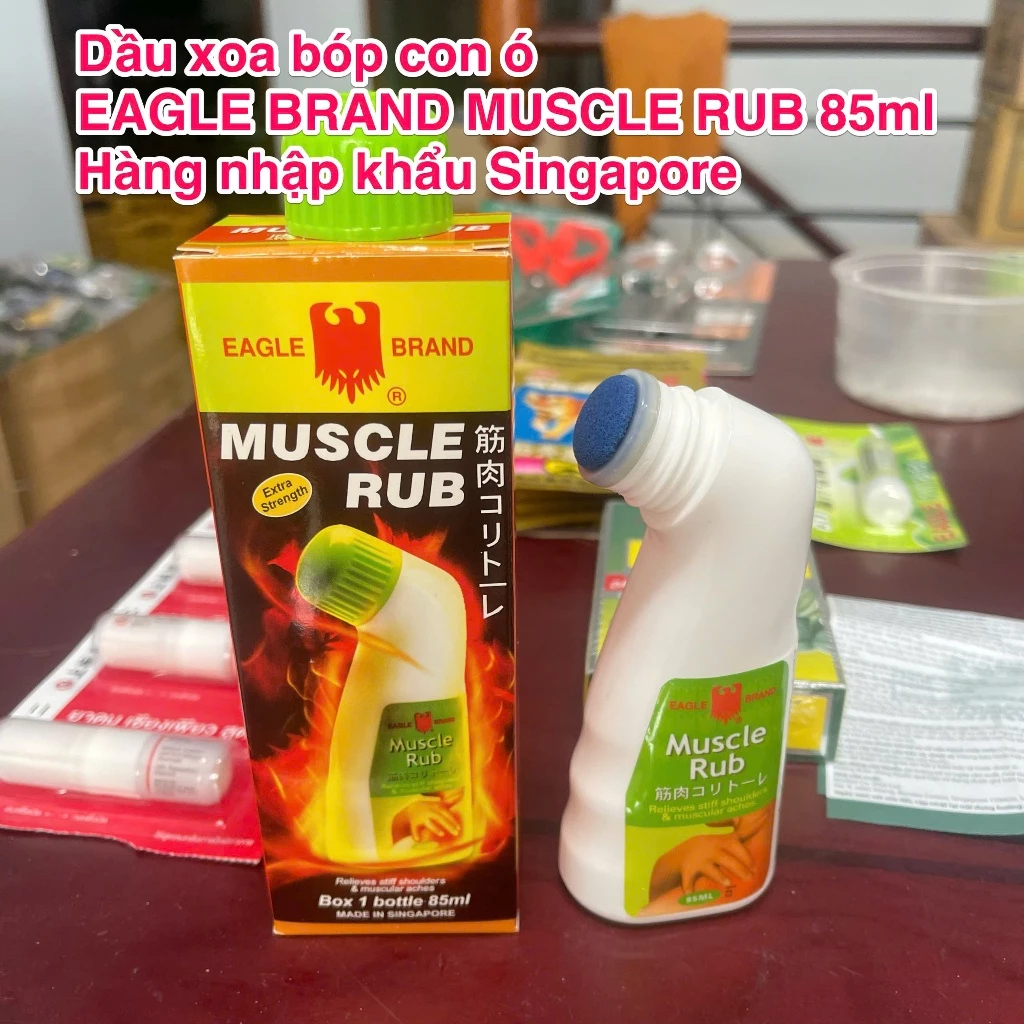 EAGLE BRAND - Dầu xoa bóp cổ cong chính hãng EAGLE BRAND MUSCLE RUB Thơm Nóng, Chai 85ml