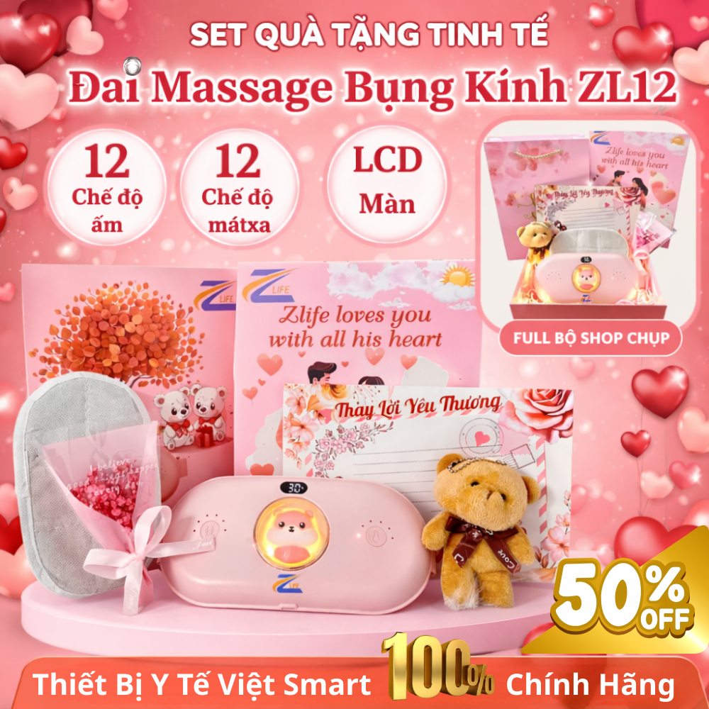 Máy Massage Chườm Ấm Giảm Đau Bụng Kinh Nguyệt, Đai Quấn Nóng Làm Ấm Tử Cung Lưu Thông Khí Huyết Cho Phụ Nữ Đến Kì Dâu