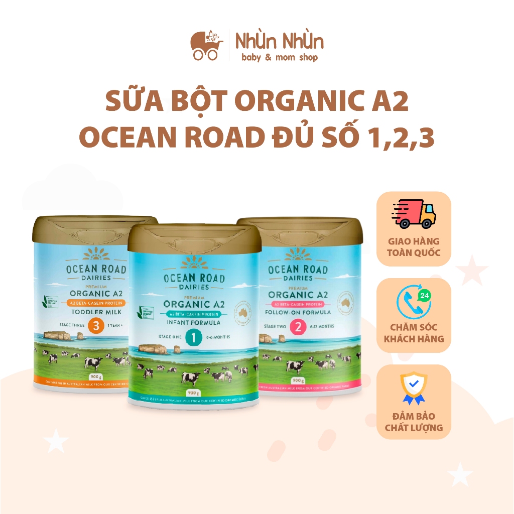 (Nhùn nhùn)Sữa hữu cơ Ocean Road Dairies Organic đạm quý A2 - Hàng Úc