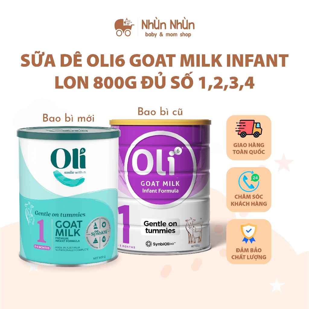 (Nhùn Nhùn) Sữa dê Oli6 Goat Milk Infant 800g Đủ số 1,2,3,4 - Date mới - Hàng nhập khẩu chính hãng