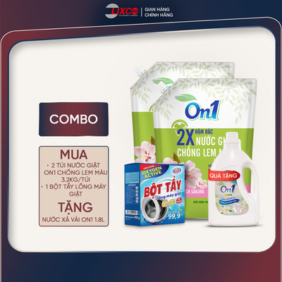 Combo 2 túi nước giặt Lix sạch thơm quần áo các hương 3.2KG tặng 1 chai nước xả vải 1.8L, Lixco Việt Nam