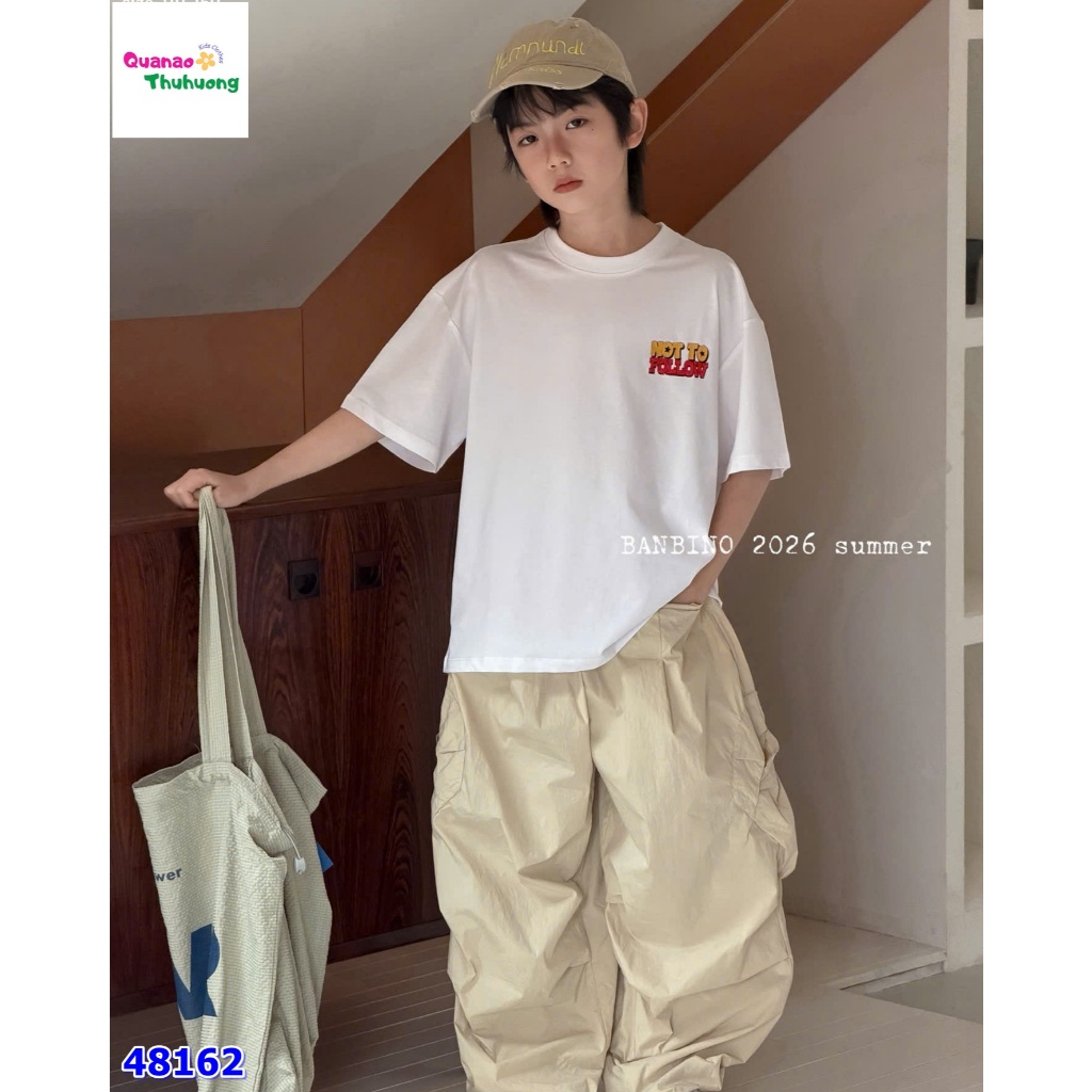 ✨ Áo Banbino trắng “Not to Follow” – Bé trai