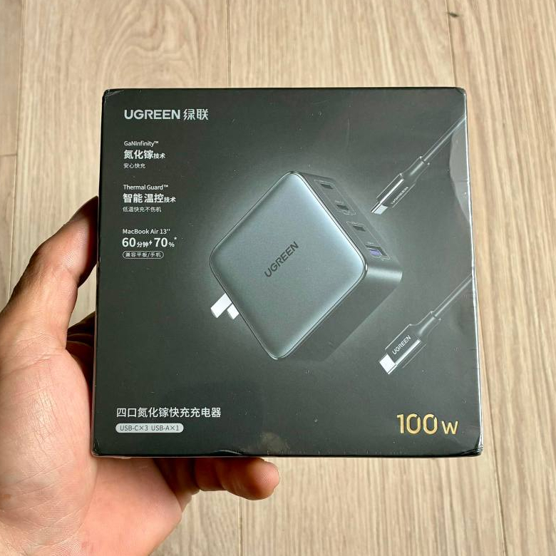 Bộ Sạc Siêu Nhanh Ugreen X564 - 100W - 4 Cổng Sạc - GaN Infinity - Kèm Cáp C to C 1.5M 100W