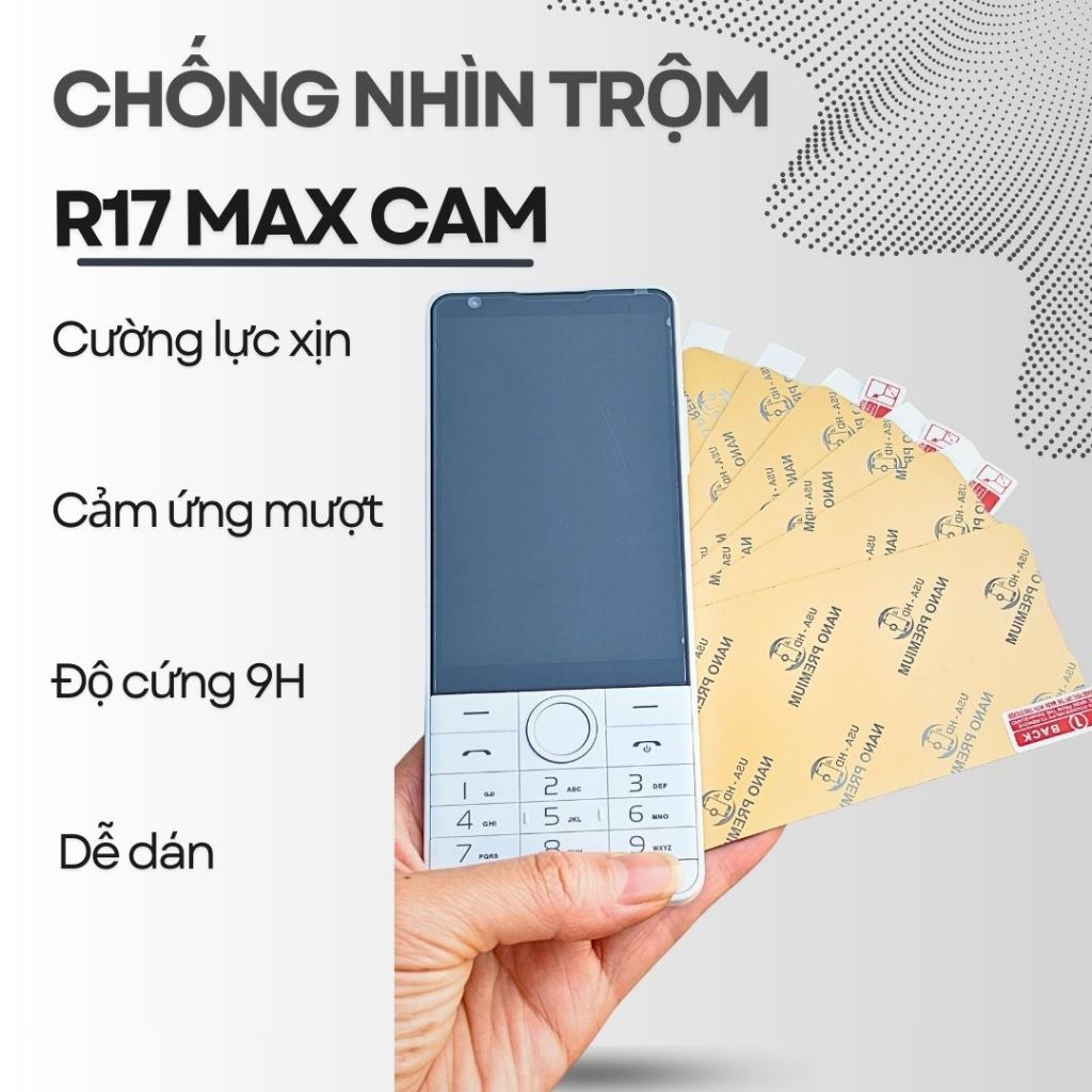 Chống Nhìn Trộm cho Điện thoại R17 Plus Max Có camera - Cường lực xịn mỏng cảm ứng tốt