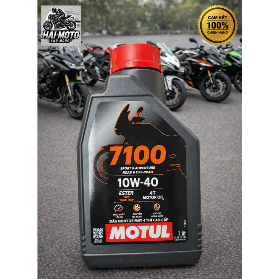 -Mẫu mới-Motul 7100 10w40  full tổng hợp API:SP cam kết 100% chính hãng Motul VN 0.8l/1l Ng seal/1l1